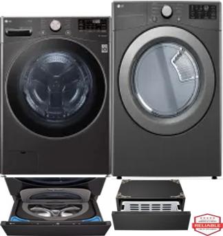 Side by Side Washer & Dryer Set on Pedestals