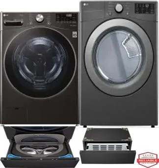 Side by Side Washer & Dryer Set on Pedestals