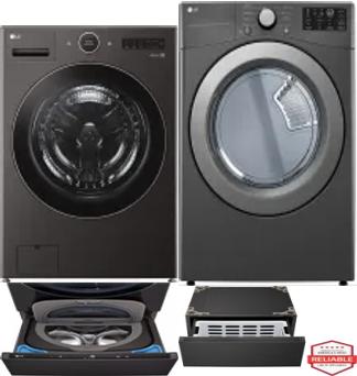Side by Side Washer & Dryer Set on Pedestals