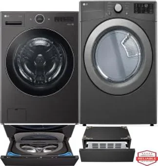 Side by Side Washer & Dryer Set on Pedestals
