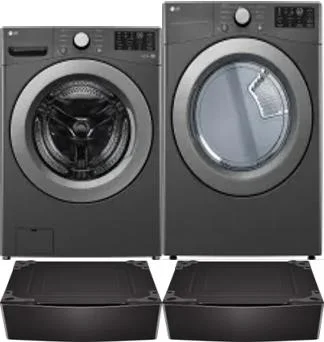 Side by Side Washer & Dryer Set on Pedestals