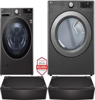 Side by Side Washer & Dryer Set on Pedestals