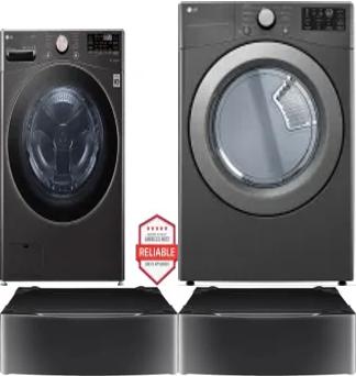 Side by Side Washer & Dryer Set on Pedestals