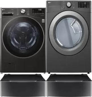 Side by Side Washer & Dryer Set on Pedestals