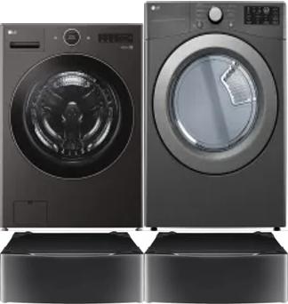 Side by Side Washer & Dryer Set on Pedestals