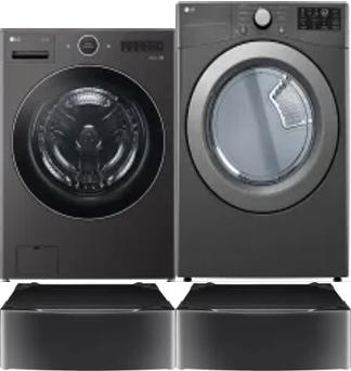 Side by Side Washer & Dryer Set on Pedestals