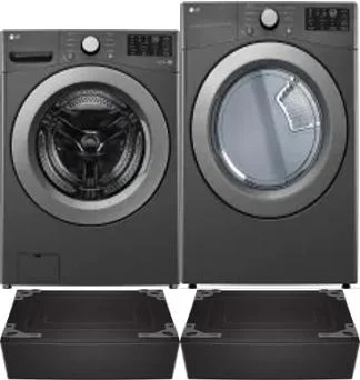 Side by Side Washer & Dryer Set on Pedestals