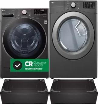Side by Side Washer & Dryer Set on Pedestals