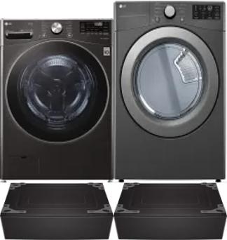 Side by Side Washer & Dryer Set on Pedestals