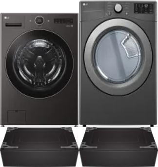 Side by Side Washer & Dryer Set on Pedestals
