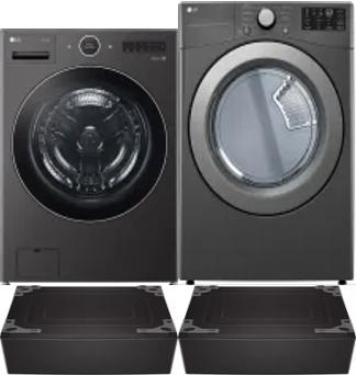 Side by Side Washer & Dryer Set on Pedestals