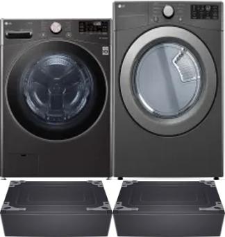 Side by Side Washer & Dryer Set on Pedestals