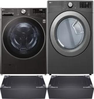 Side by Side Washer & Dryer Set on Pedestals