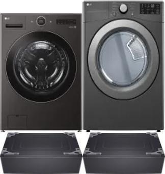 Side by Side Washer & Dryer Set on Pedestals
