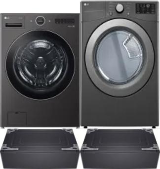 Side by Side Washer & Dryer Set on Pedestals