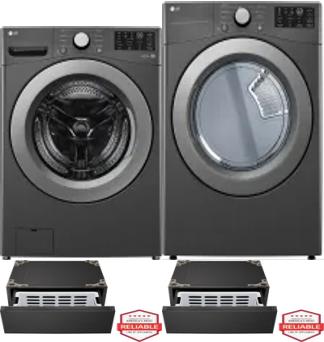Side by Side Washer & Dryer Set on Pedestals