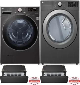 Side by Side Washer & Dryer Set on Pedestals