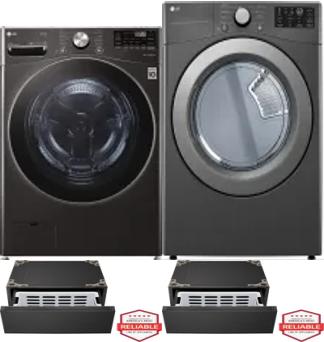 Side by Side Washer & Dryer Set on Pedestals