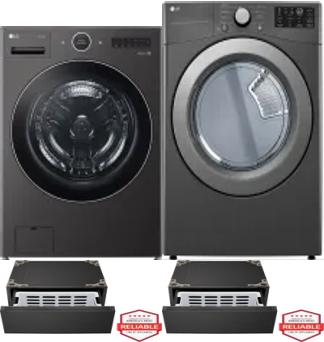 Side by Side Washer & Dryer Set on Pedestals
