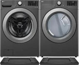 Side by Side Washer & Dryer Set on Risers