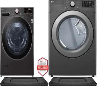 Side by Side Washer & Dryer Set on Risers