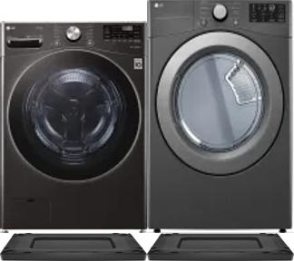 Side by Side Washer & Dryer Set on Risers