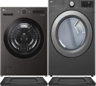 Side by Side Washer & Dryer Set on Risers