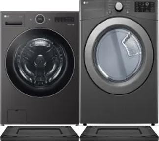 Side by Side Washer & Dryer Set on Risers