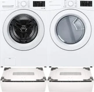 Side by Side Washer & Dryer Set on Pedestals