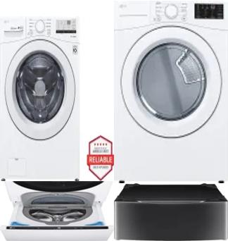 Side by Side Washer & Dryer Set on Pedestals