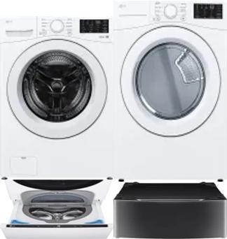 Side by Side Washer & Dryer Set on Pedestals