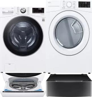 Side by Side Washer & Dryer Set on Pedestals