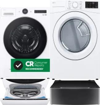 Side by Side Washer & Dryer Set on Pedestals