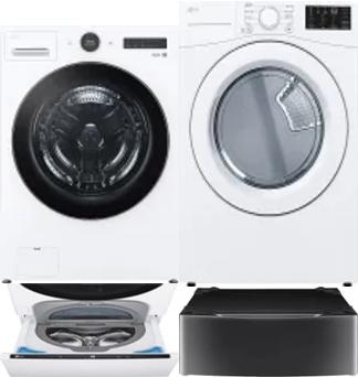 Side by Side Washer & Dryer Set on Pedestals