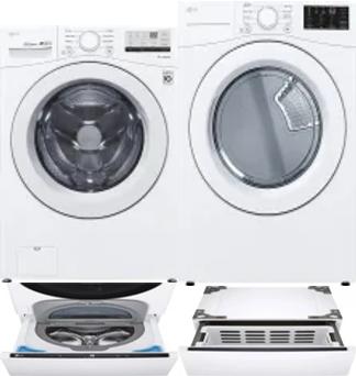 Side by Side Washer & Dryer Set on Pedestals