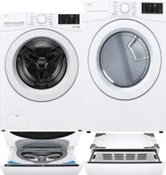 Side by Side Washer & Dryer Set on Pedestals