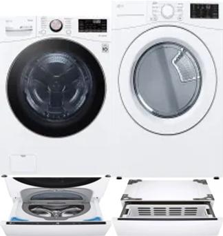 Side by Side Washer & Dryer Set on Pedestals