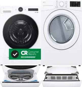 Side by Side Washer & Dryer Set on Pedestals