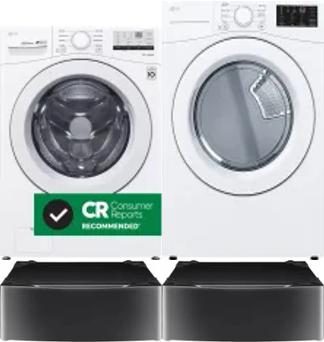 Side by Side Washer & Dryer Set on Pedestals