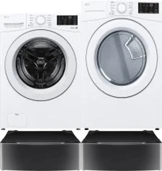 Side by Side Washer & Dryer Set on Pedestals