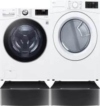 Side by Side Washer & Dryer Set on Pedestals