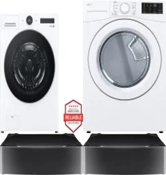 Side by Side Washer & Dryer Set on Pedestals