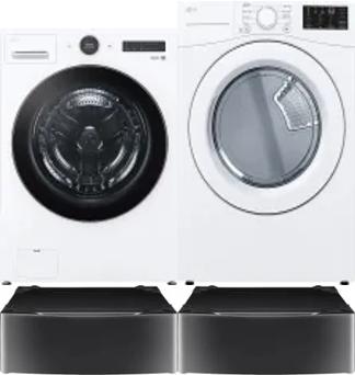 Side by Side Washer & Dryer Set on Pedestals
