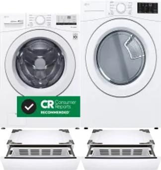 Side by Side Washer & Dryer Set on Pedestals