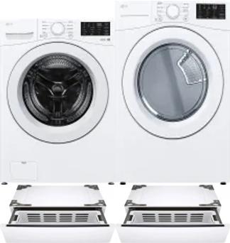 Side by Side Washer & Dryer Set on Pedestals