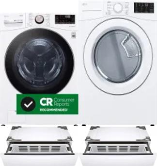 Side by Side Washer & Dryer Set on Pedestals