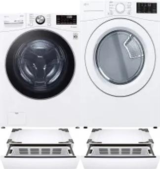 Side by Side Washer & Dryer Set on Pedestals