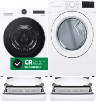 Side by Side Washer & Dryer Set on Pedestals