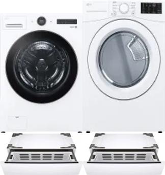 Side by Side Washer & Dryer Set on Pedestals