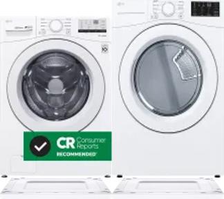 Side by Side Washer & Dryer Set on Risers